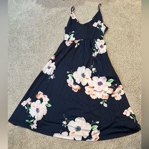 Floral Womens Dress - Navy